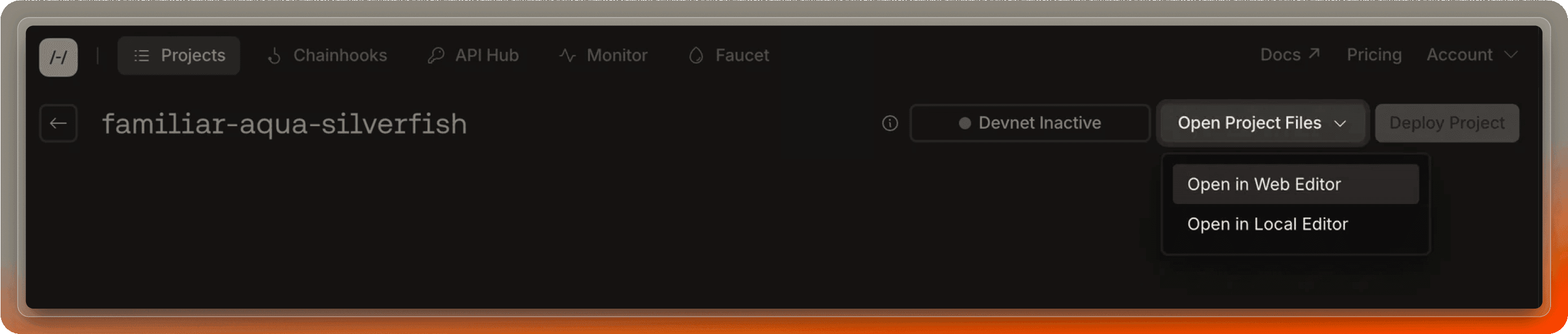 Open web editor