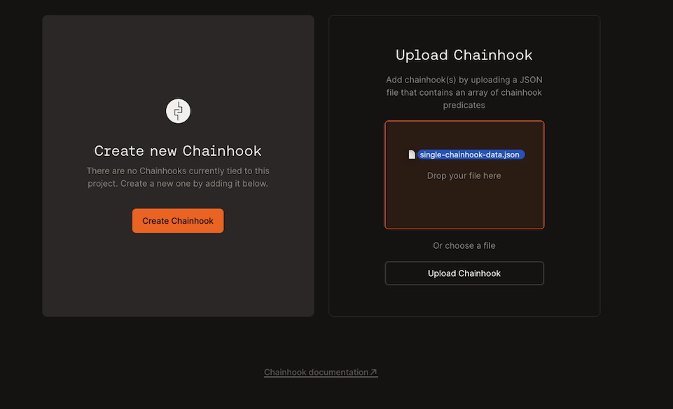 Upload Chainhook